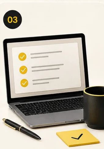Laptop checklist representing review and preparation of tax records